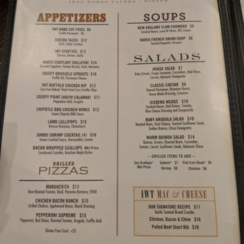 Iron Works - One side of menu - American Near Me - Warwick, Rhode Island Iron Works - One side of menu - American Near Me - Warwick, Rhode Island