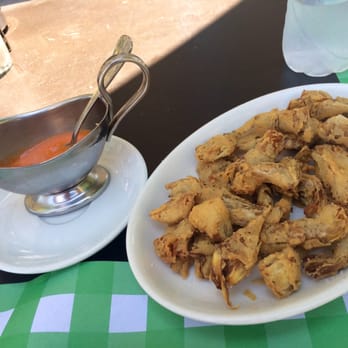 Casa Delfín - Fried artichoke hearts with some sort of tomato sauce - Spanish Near Me - Barcelona, B