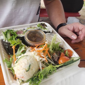 Kikuchi's - a salad in a styrofoam container - Food Trucks Near Me