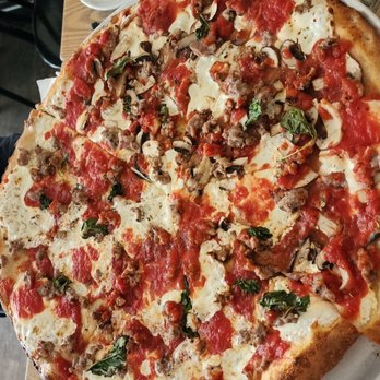 Juliana's - Margherita Pizza with sausage - Pizza Near Me - Brooklyn, New York Juliana's - Margherita Pizza with sausage - Pizza Near Me - Brooklyn, New York
