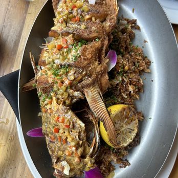 Pierre Pierre - While fried snapper on fried rice delicious - Steakhouses Near Me - Oakland, California