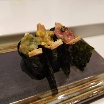 Shumi - Right to left Toro w monkfish, spicy squid w monkfish and spicy clam w monkfish - Japanese Near Me - Ridgewood, New Jersey