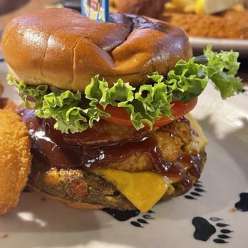 Black Bear Diner Gilbert - Western BBQ Burger* (1230 cals.) with veggie burger substitute - American Near Me - Gilbert, Arizona Black Bear Diner Gilbert - Western BBQ Burger* (1230 cals.) with veggie burger substitute - American Near Me - Gilbert, Arizona