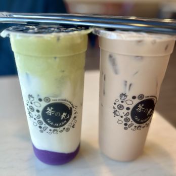 Tea Maru - Sweet Potato Fluffy Matcha & Okinawa Milk Tea Latte. ( ^_^)b - Bubble Tea Near Me - San Gabriel, California
