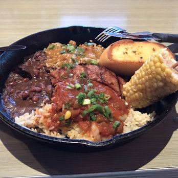 Razzoo's Cajun Cafe - Cajun Combo Skillet - Cajun/Creole Near Me - Spring, Texas Razzoo's Cajun Cafe - Cajun Combo Skillet - Cajun/Creole Near Me - Spring, Texas