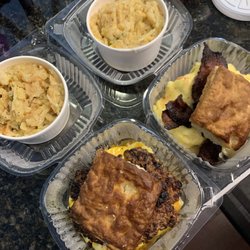 Rambo's Fat Cat Biscuits - Delicious takeout sausage & egg/bacon & egg biscuits and cheesy hash brown sides.