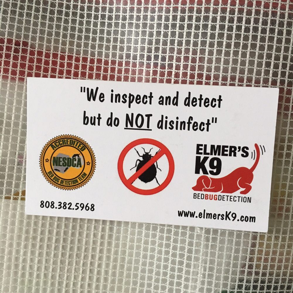 ELMER’S K9 BED BUG DETECTION Updated September 2024 Honolulu, Hawaii, United States Pest