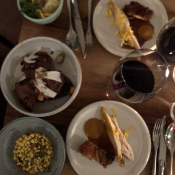 Verjus - Chicken with sides of corn salad, porcini French toast (amazing), and zucchini - Modern European Near Me - Paris, 75