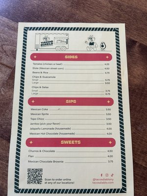 Menu photo 2 Tacos Diablo Nassau, NY