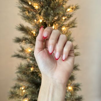 Big Apple Art Nails - Red french manicure (structure gel on natural nails) - Nail Salons Near Me - New York, New York Big Apple Art Nails - Red french manicure (structure gel on natural nails) - Nail Salons Near Me - New York, New York