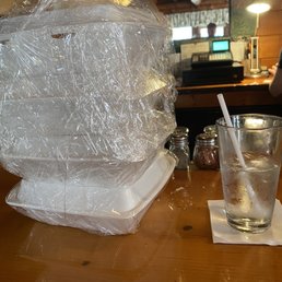 How does Log Cabin think gobs n gobs of bad food look cool when customers don't eat it! This is ridiculous for "leftovers for 1 at lunch" How does Log Cabin think gobs n gobs of bad food look cool when customers don't eat it! This is ridiculous for "leftovers for 1 at lunch"