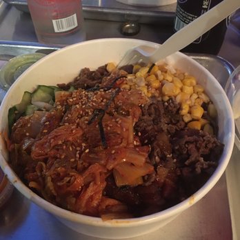 All About Gogi - The #5 - Kitchen Sink Combo Bowl yummy! Delicious cucumbers - Korean Near Me - Hoboken, New Jersey