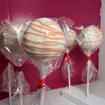 Connie's Cake Pop Shop - three lollipops wrapped in plastic - Custom Cakes Near Me - Reading, Ohio Connie's Cake Pop Shop - three lollipops wrapped in plastic - Custom Cakes Near Me - Reading, Ohio