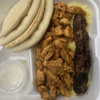 Manna Mediterranean - Chicken Swarma with a kefta skewer - Greek Near Me - Henderson, Nevada Manna Mediterranean - Chicken Swarma with a kefta skewer - Greek Near Me - Henderson, Nevada