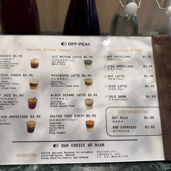 Off-Peak Coffee - Menu - Coffee & Tea Near Me - Flushing, New York