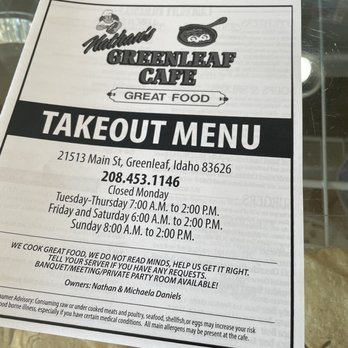 Nathan's Greenleaf Cafe - Menu - Cafes Near Me - Greenleaf, Idaho Nathan's Greenleaf Cafe - Menu - Cafes Near Me - Greenleaf, Idaho