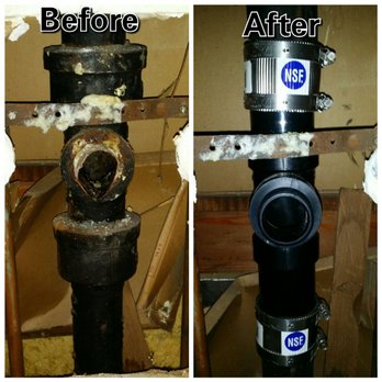 My Handyman Tech - Residential: Old cast iron drain pipe tee needed replacement. - Handyman Near Me