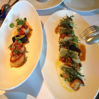 Boulevard - Scallops (4.5/5) and Fava Bean & Parmesan Raviolini (3.5/5) - New American Near Me - San Francisco, California Boulevard - Scallops (4.5/5) and Fava Bean & Parmesan Raviolini (3.5/5) - New American Near Me - San Francisco, California