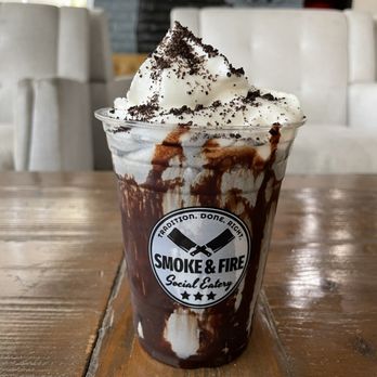 Smoke & Fire Social Eatery - ThiCC Boy Summer Activated Charcoal Shake - Barbeque Near Me - Pomona, California