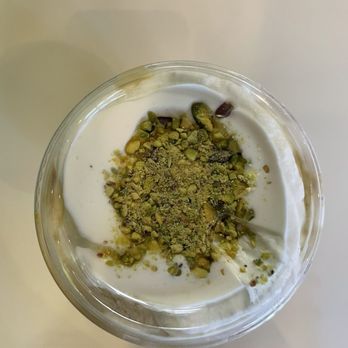 Blend and Bite Cafe - Pistachios on the pistachio latte foam - Desserts Near Me - Poway, California