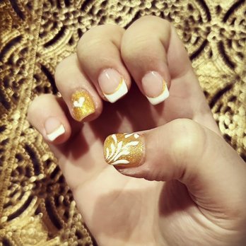 Crystal Nails And Spa - Acrylic nails with design done on Valentine's day - Nail Salons Near Me - Hialeah, Florida