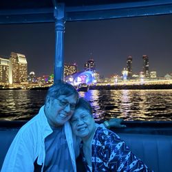 Seaforth Boat Rentals - Downtown - My parents enjoying the evening cruise with a beautiful backdrop to match