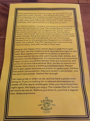 Menu photo 5 The Loaded Barrel Tavern Bradenton, FL