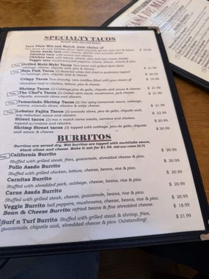 Menu photo 2 Casa de Maria San Diego, CA