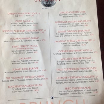 Summit Grill - Brunch food menu - Bars Near Me - Kansas City, Missouri Summit Grill - Brunch food menu - Bars Near Me - Kansas City, Missouri