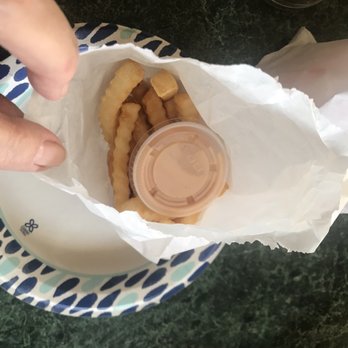 Winston Diner & Drive-thru - So few fries in the bag the goop almost hides them - American Near Me - Winston, Oregon
