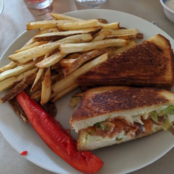 Bistro 93 - Grilled cheese #1, with salmon, avocado, brie and artichoke hearts.  To die for! - Comfort Food Near Me - Akron, New York