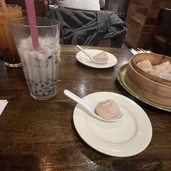 Dumpling + Noodle - Soup Pork & Vegetable Dumplings (6 pcs), Thai Ice Tea, and Taro Milk Tea. Delish - Noodles Near Me - Bronxville, New York Dumpling + Noodle - Soup Pork & Vegetable Dumplings (6 pcs), Thai Ice Tea, and Taro Milk Tea. Delish - Noodles Near Me - Bronxville, New York