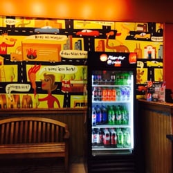 Pizza Hut - Only carry out. Two benches inside.