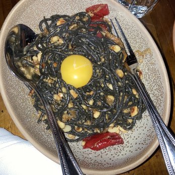The Cozy Taberna - Squid ink pasta (my favorite thing we tried!) - Tapas/Small Plates Near Me - Salem, Oregon The Cozy Taberna - Squid ink pasta (my favorite thing we tried!) - Tapas/Small Plates Near Me - Salem, Oregon