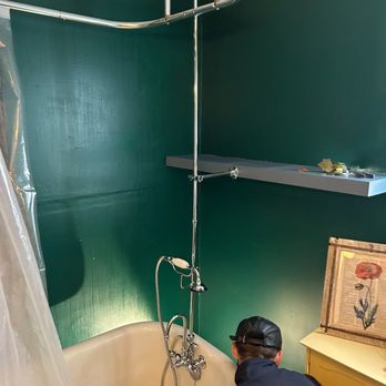 Barkley Plumbing - Brand New Shower/Tub Fixture for this claw-foot tub adds luxury to the whole bathroom, Upgrade! - Plumbing Near Me - Bellingham, Washington