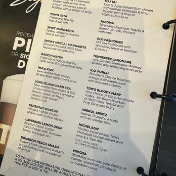 Tom’s Watch Bar - Drink menu - Sports Bars Near Me - Orlando, Florida