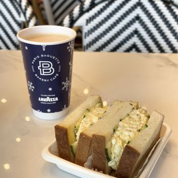 Paris Baguette - Cafe Latte, Egg Salad Sandwich - Bakeries Near Me - Irvine, California Paris Baguette - Cafe Latte, Egg Salad Sandwich - Bakeries Near Me - Irvine, California