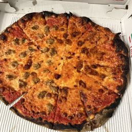 Half sausage half cheese pizza