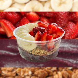 Springfield Acai Bowl - Acai Bowl with gluten-free granola and fresh strawberries and banana.