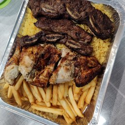 Full size chicken and beef rib platter