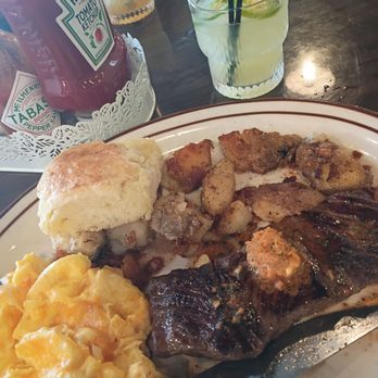 Winnie & Ethel's Downtown Diner - Steak and eggs with home fries and a homemade biscuit. It was out of my comfort zone but well worth it - Diners Near Me - Las Vegas, Nevada Winnie & Ethel's Downtown Diner - Steak and eggs with home fries and a homemade biscuit. It was out of my comfort zone but well worth it - Diners Near Me - Las Vegas, Nevada