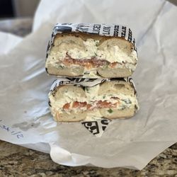 Pantano's Doz Bagels - 7th Street - Everything Bagel w/ scallion cream cheese & Lox