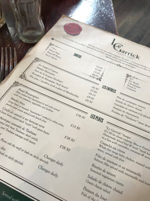Menu photo 2 Le Garrick London, XGL Menu photo 2 Le Garrick London, XGL