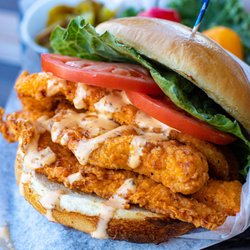 Skrimp Shack - Big chicken sandwich Mitch's way
