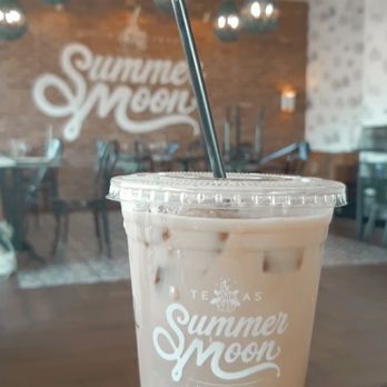 Summer Moon Coffee - Iced half winter moon latte with soy milk - 10/10! - Coffee Roasteries Near Me - Austin, Texas