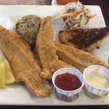 BB's Tex-Orleans - Fried catfish with dirty rice and coleslaw - Cajun/Creole Near Me - Katy, Texas