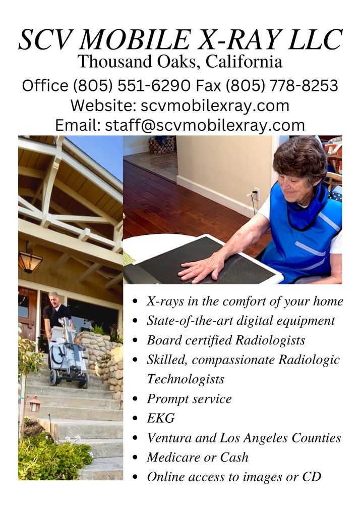 SCV MOBILE XRAY Updated July 2024 Thousand Oaks, California Diagnostic Imaging Phone