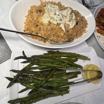 Eddie V's Prime Seafood - Crab rice, asparagus - Seafood Near Me - Boca Raton, Florida