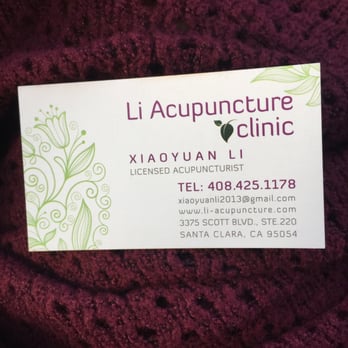 Li Acupuncture Clinic - Business card!! - Acupuncture Near Me - Santa Clara, California Li Acupuncture Clinic - Business card!! - Acupuncture Near Me - Santa Clara, California