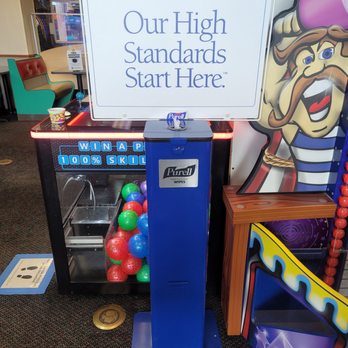 Chuck E. Cheese - Sanitizing wipes throughout the game area - Pizza Near Me - Pearl City, Hawaii Chuck E. Cheese - Sanitizing wipes throughout the game area - Pizza Near Me - Pearl City, Hawaii